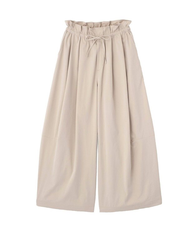 Green Parks ウエストフリルワイドコクーンパンツ Light Beige