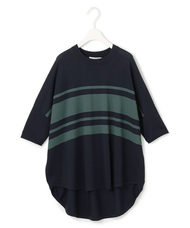 ICB L 【人気のため新色追加・接触冷感・UVカット・洗える】 VIS/NYハイゲージ プルオーバー ネイビー×ディープパインボーダー系