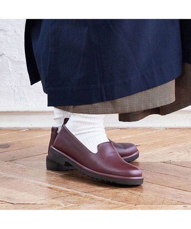 ing <ing>【サスティナブル】ボリュームソールスリッポンシューズ レッド