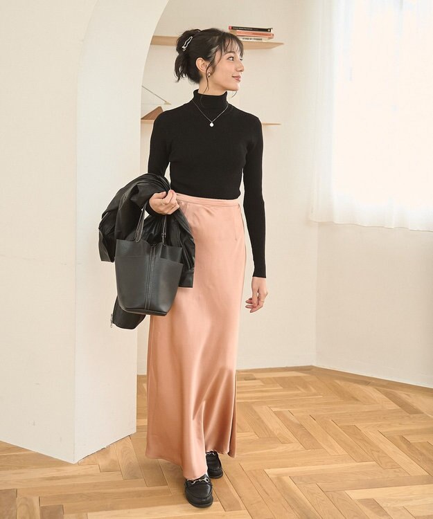 WEGO 【手洗い可】タートルネックニット ブラック