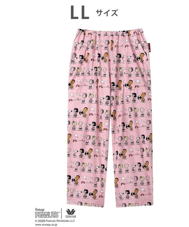 WACOAL PEANUTS ボトムス 8分丈 綿100%(本体) スヌーピー レディース FOT269 /ワコール ピンク