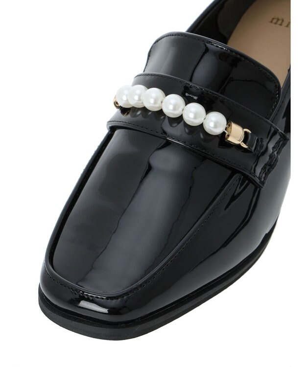 Green Parks ・ｍｉｎｉａ　パールビットローファー Black