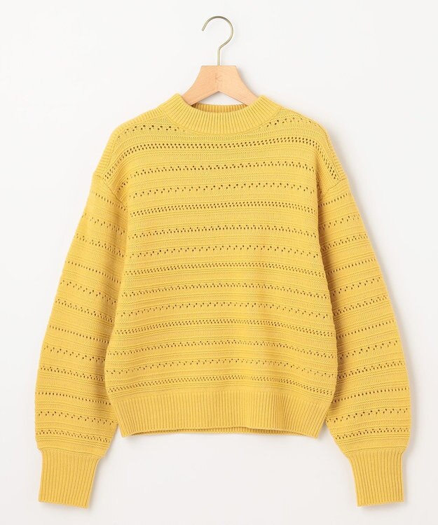 組曲 L 【WEB限定カラーあり】透かし編みバルキーボーダー柄ニット 【WEB限定】イエロー系9