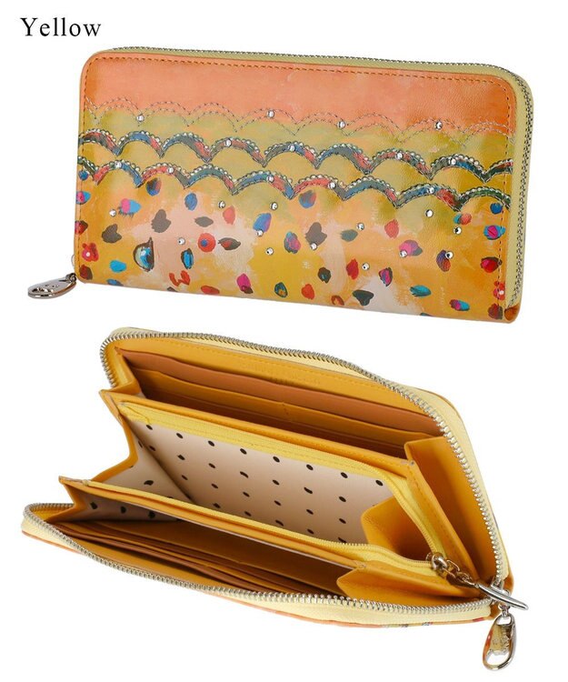 tsumori chisato CARRY カラフルレオパード ラウンドファスナー長財布 イエロー