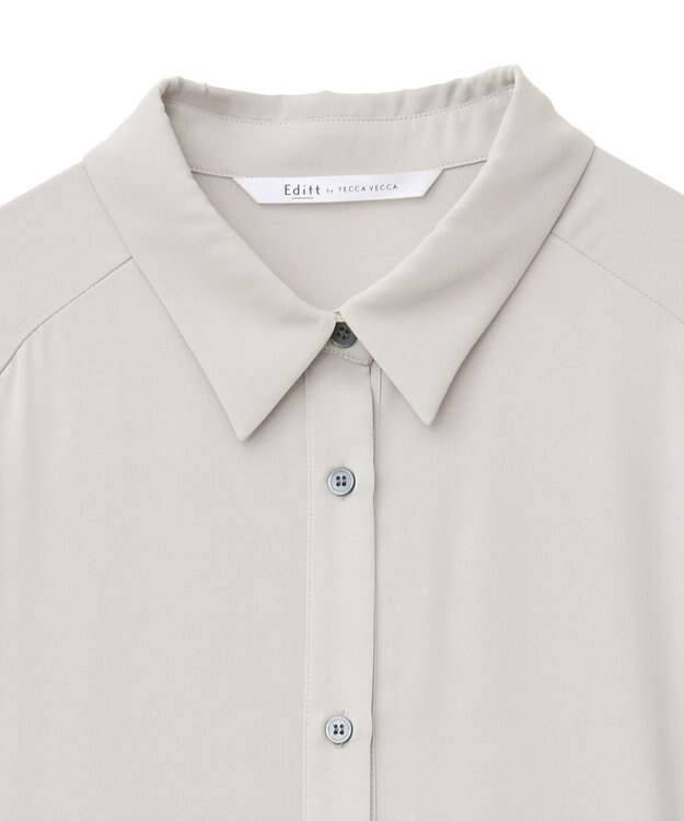 YECCA VECCA カーゴデザイン配色シャツワンピース Light Beige