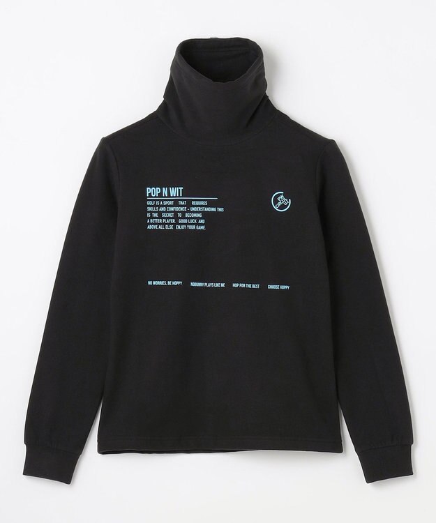 PW CIRCULUS 【起毛素材であたたか】【WOMEN】スピンドル付 両面起毛タートルネック ゴルフウェア レディース ブラック系