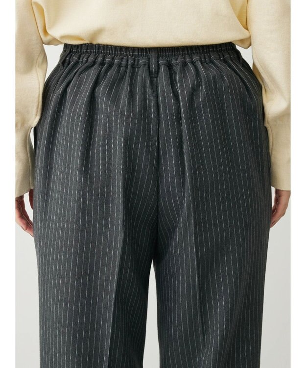 Green Parks 柄テーパードパンツ Stripe Gray