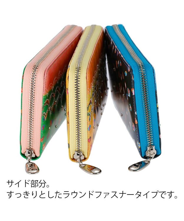 tsumori chisato CARRY カラフルレオパード ラウンドファスナー長財布 イエロー