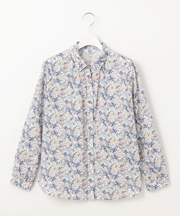J.PRESS LADIES S 【洗える】Liberty シャツカラー スキッパー ブラウス オフ系