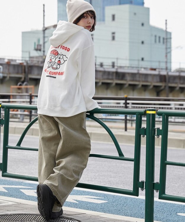 WEGO リラックスフィットTHEBOYグラフィックパーカー ホワイト