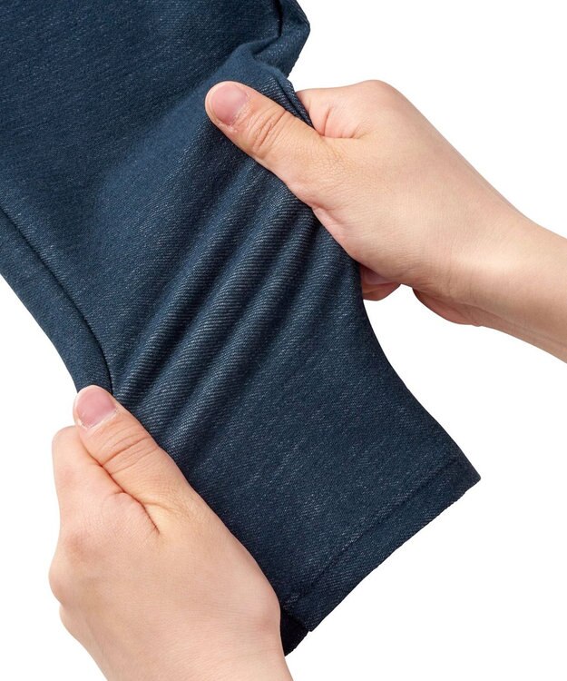 MIKI HOUSE HOT BISCUITS 【80-120cm】 フリル付きストレッチデニムパンツ 紺