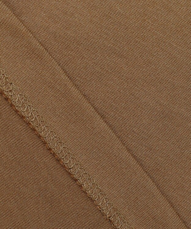 BEIGE， 【洗える】STOCK / オーガニックコットン半袖Vスリットトップス Khaki