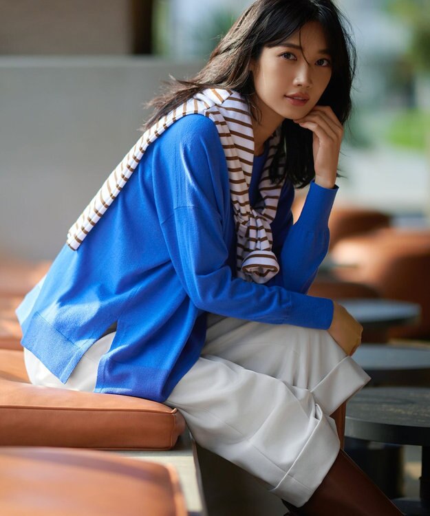 23区 L Armor-lux スムース カットソー ホワイト×アンバーボーダー