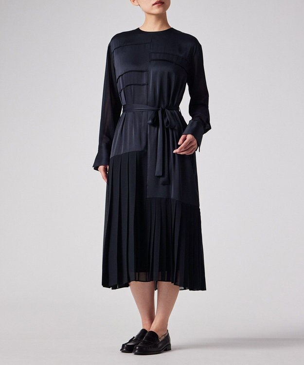 Paul Smith プリーツパネル オケージョン ワンピース ネイビー