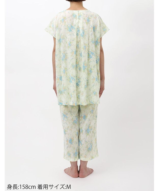 Wing パジャマ 3分袖 半袖 8分丈 綿100%(本体) 楊柳素材 夏 レディース EP8078 ウイング／ワコール クリーム