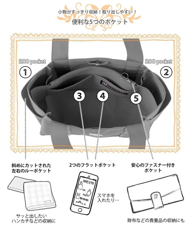 ROOTOTE 1332【仕切り+自立+撥水】LT.デリ.パルーティ.キルト-C 01：ブラック