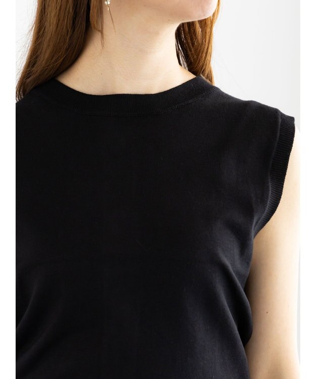 Te chichi シフォンフリルニットベスト ブラック