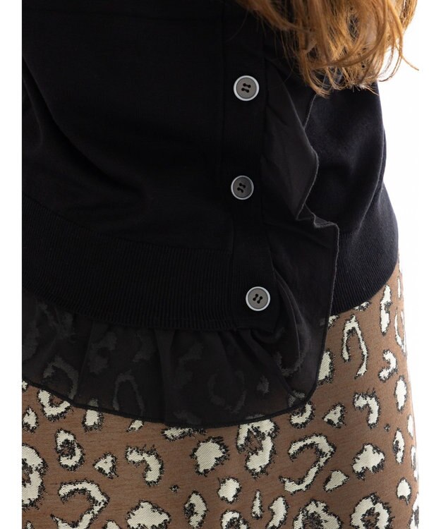 Te chichi シフォンフリルニットベスト ブラック