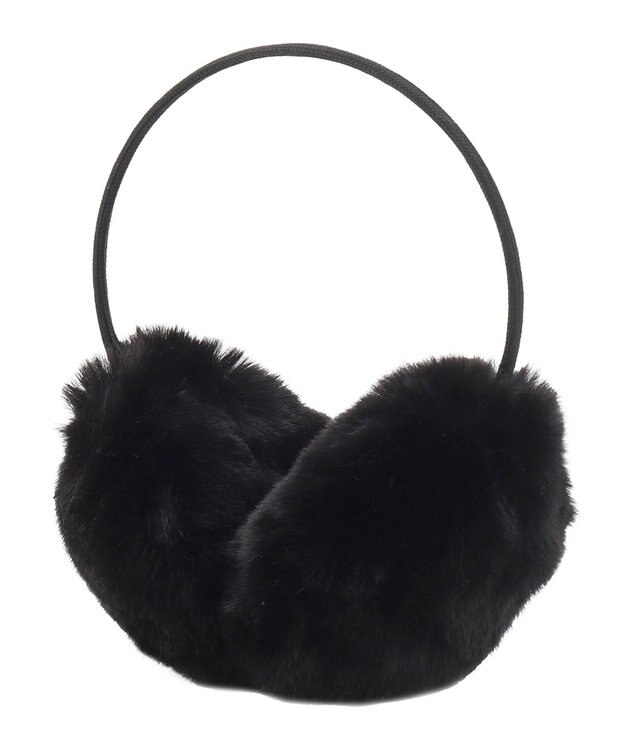 MOONBAT 【FUDGE11月号掲載】PAUL & JOE ACCESSOIRES ネコチャーム付フェイクファーイヤマフ（細アーム） ブラック