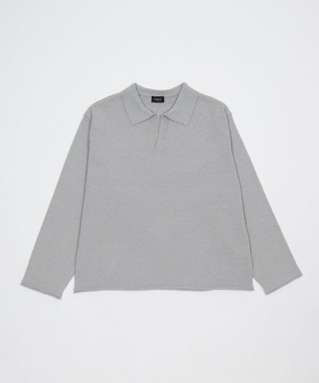 WEGO スキッパーニットポロ グレー
