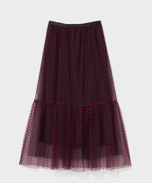 GRACE CONTINENTAL フロッキーチュールスカート ブラック