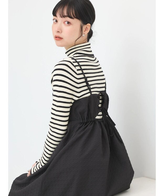 earth music&ecology バックオープンキャミワンピース Black