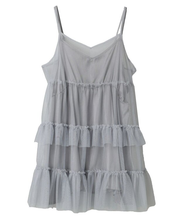 earth music&ecology チュールミニキャミワンピース Gray