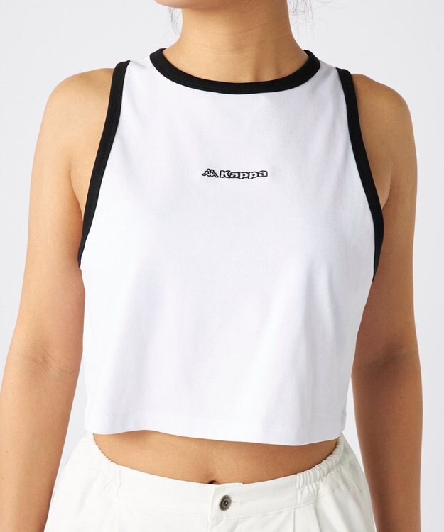 OP／FILA 【Kappa】アメリカンスリーブ リブタンクトップ ホワイト