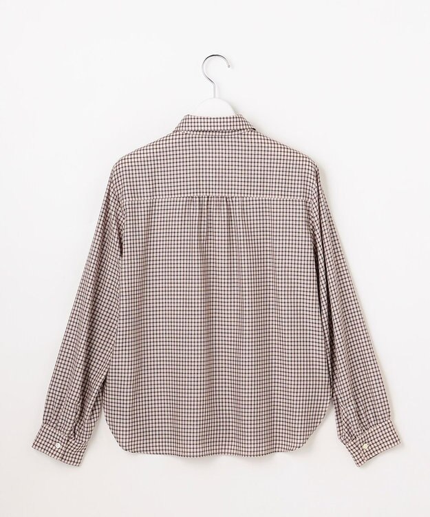 J.PRESS LADIES サイロチェック シャツ アイボリー×ネイビー×ピンク系