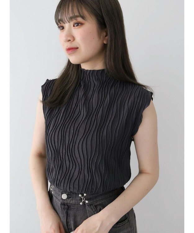 Green Parks ・Ｐｅｔｉｔ　Ｆｌｅｕｒ　ウェーブメロープルオーバー Charcoal Gray