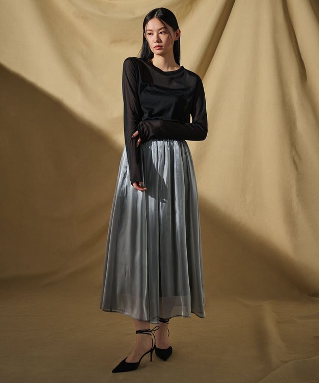 uncrave トリコットシフォン クルーネック カットソー（uncrave STANDARD） ブラック