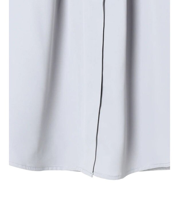 earth music&ecology ノーカラーフロントタックブラウス Light Gray