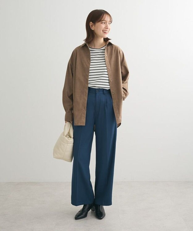 Green Parks ・ＥＬＥＮＣＡＲＥ　ＤＵＥ　サイド刺繍ラインパンツ Blue