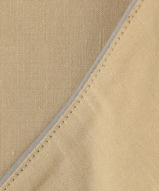 自由区 L 【洗える】テンセルリネンストレッチ ジレ ベージュ系