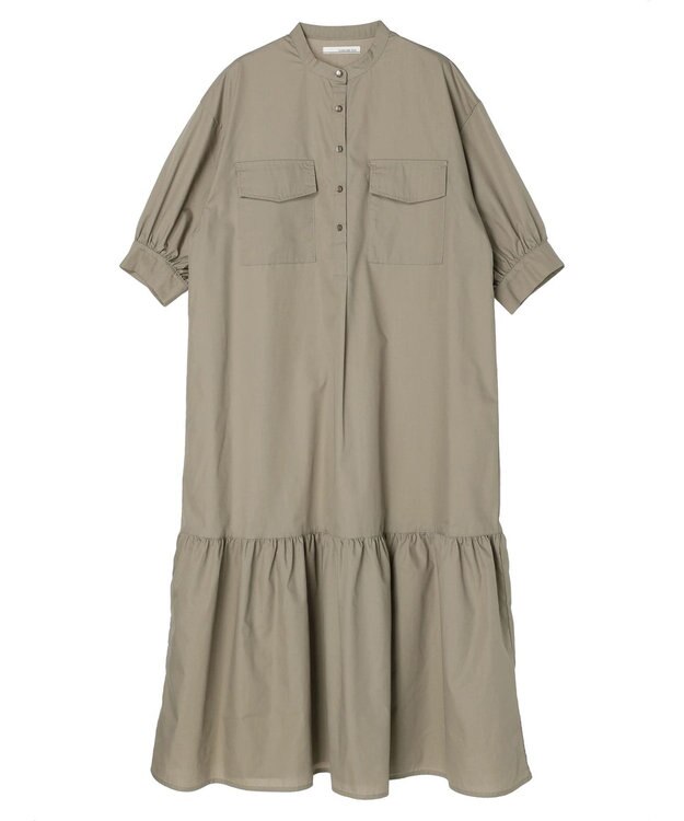 Green Parks ・ＥＬＥＮＣＡＲＥ　ＤＵＥ　バンドカラーワンピース Gray Beige