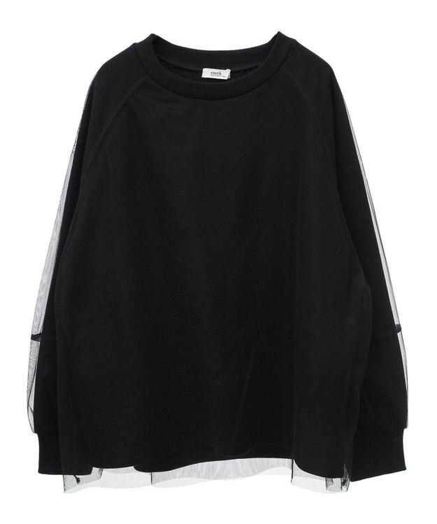 earth music&ecology シアーレイヤードプルオーバー Black