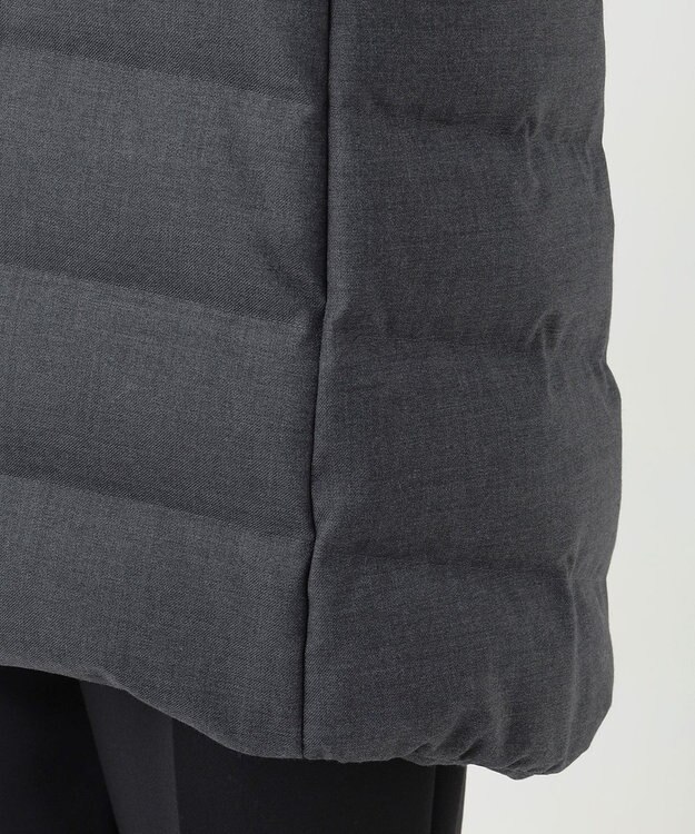 23区 S 【R(アール)】ウールダウン マフラー付きノーカラーコート グレー系