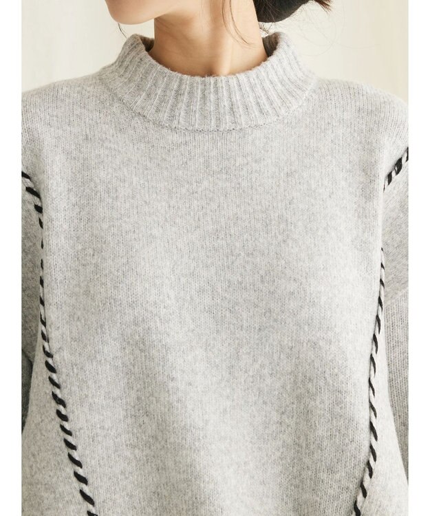 CRAFT STANDARD BOUTIQUE ハンドステッチニットプルオーバー Gray Mixture