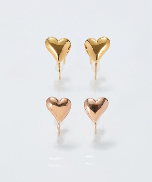 Phoebe 【痛くないシリーズ/金属アレルギー対応】ニュアンスハートライトフィットイヤリング　ゴールド ゴールド