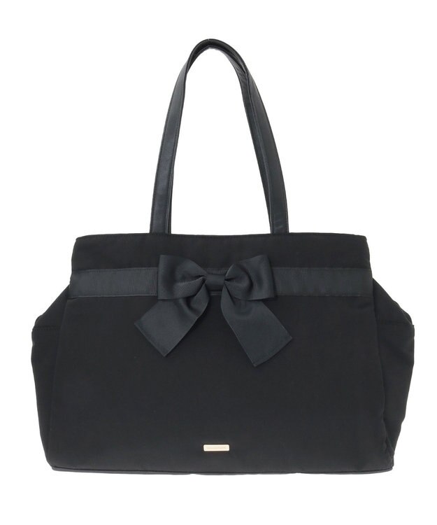 Maison de FLEUR グログランリボン3ルームトートバッグ Black