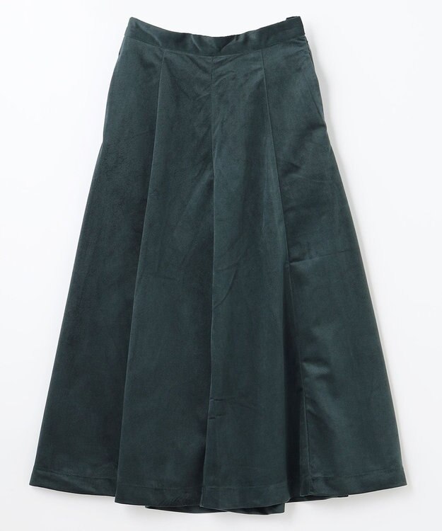 ANY 【洗濯機可】エステルベロア ガウチョパンツ グリーン系