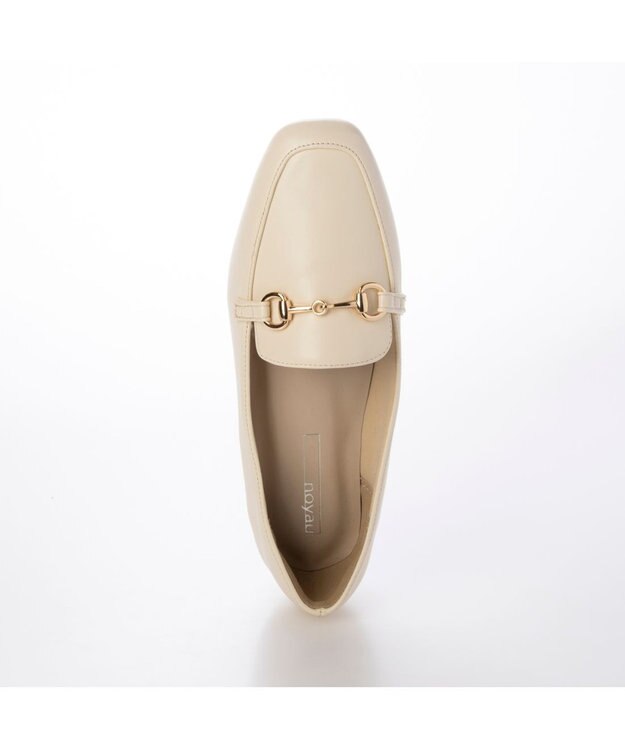 MODE ET JACOMO <noyau>スクエアトゥビット付きヒールローファー アイボリー