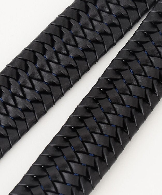 JOSEPH ABBOUD 【伸びる/日本製】ストレッチレザー ベルト ブラック系