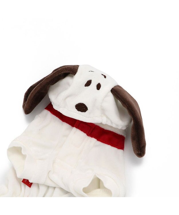 PET PARADISE スヌーピー なりきり ベロア ロンパース 【中型犬】 白~オフホワイト