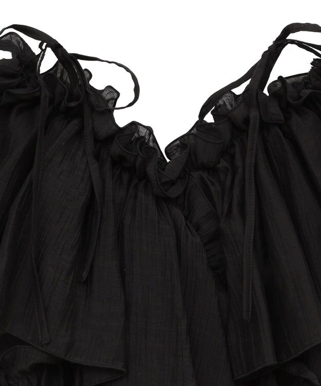 Green Parks マルチＷＡＹオフショルフリルブラウス Black