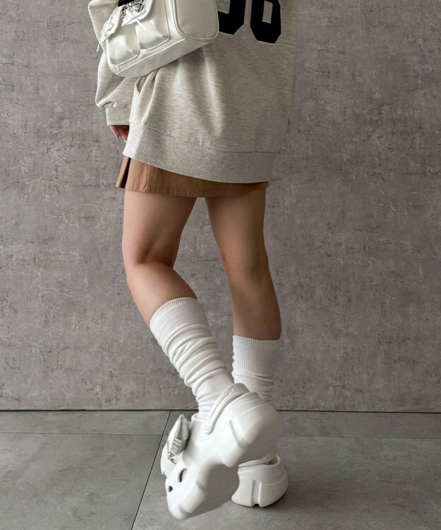 WEGO 【SMLサイズ展開】パーツ付き厚底ラバーサンダル ホワイト