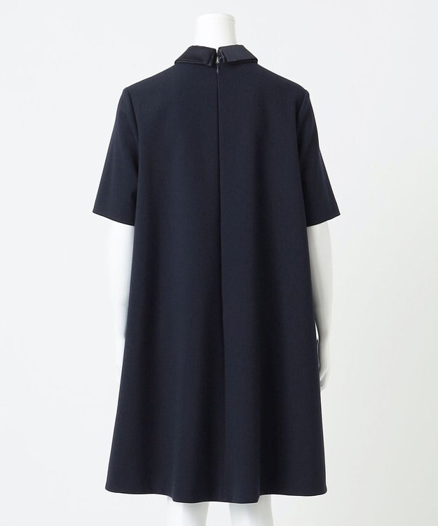 23区 S 【R(アール)】ダブルクロス 襟デザイン ワンピース ネイビー系