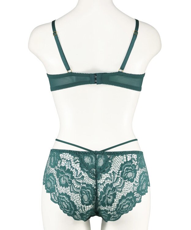 San-ai Resort（三愛水着楽園） 【WEB限定】【プチプラブラセット】純欲レーシーBIGクロスブラジャー＆ショーツセット 【northerly】 グリーン