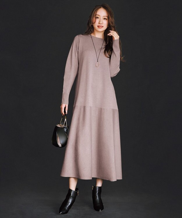 UNFILO マイビューティニット フレアワンピース モカ