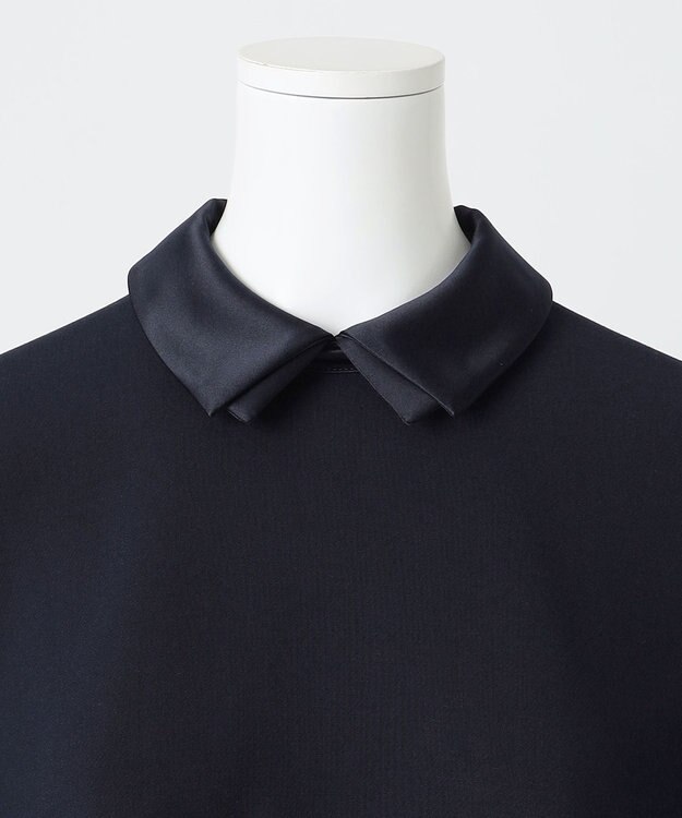 23区 S 【R(アール)】ダブルクロス 襟デザイン ワンピース ネイビー系